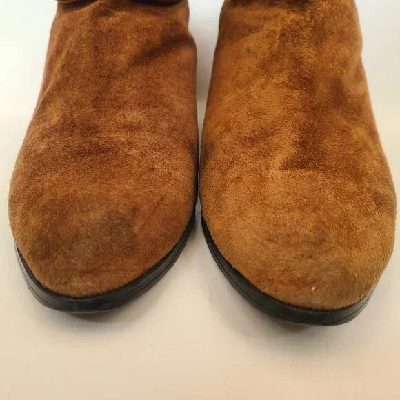 Vtg 80s 90s Impo Brown Ankle Slouch Boots 8 Boho Retro Robin Hood - Picture 7 of 16